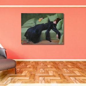 Ramon Casas Paintings Ramon Casas Poster A Decadent Girl Painting, A Decadent Girl Canvas Wall Art Poster,Ready To Hang Christmas Gift