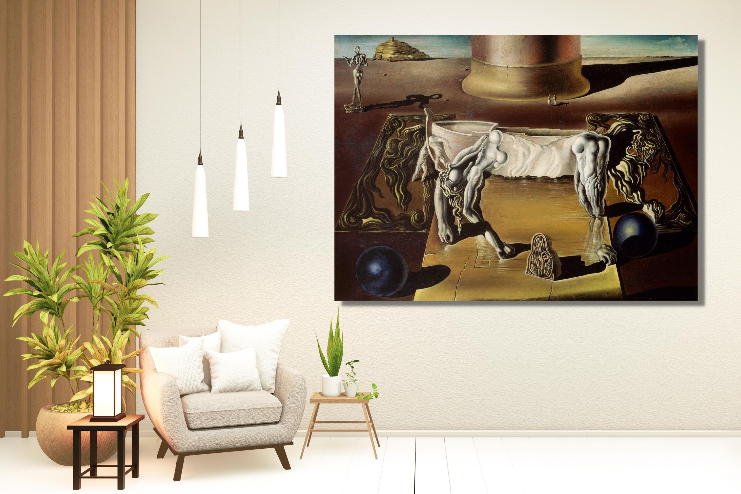 サルバドール・ダリ「見えないライオン、馬、眠る女性」ポスター 1930