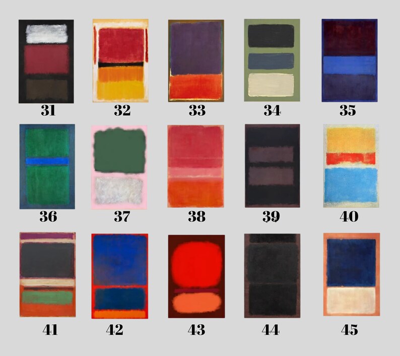 Custom Mark Rothko Wall Art, Choose One of From Rothko's 60 Artworks ...