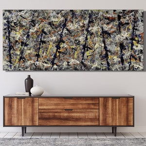 Jackson Pollock Print, Extra Large Canvas Wall Art Pollock Canvas Wall Art Abstract Wall Art Home and Living Room Decor Pollock Convergence