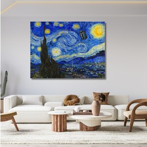 Vincent van Gogh - “starry night over the rhône” (1888) Canvas Wall Art Vincent van Gogh Poster Vincent van Gogh Dinning Room Decor Wall Art