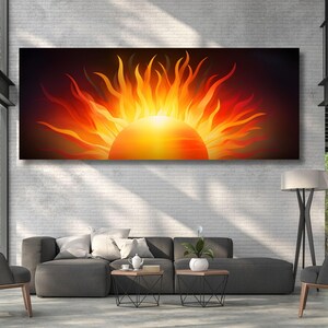 Panoramic Sunrise Wood Wall Art Above Bed Decor Canvas Wooden Long Sunshine Bedroom Wall hanging setting sun rising sun Christmas Gift