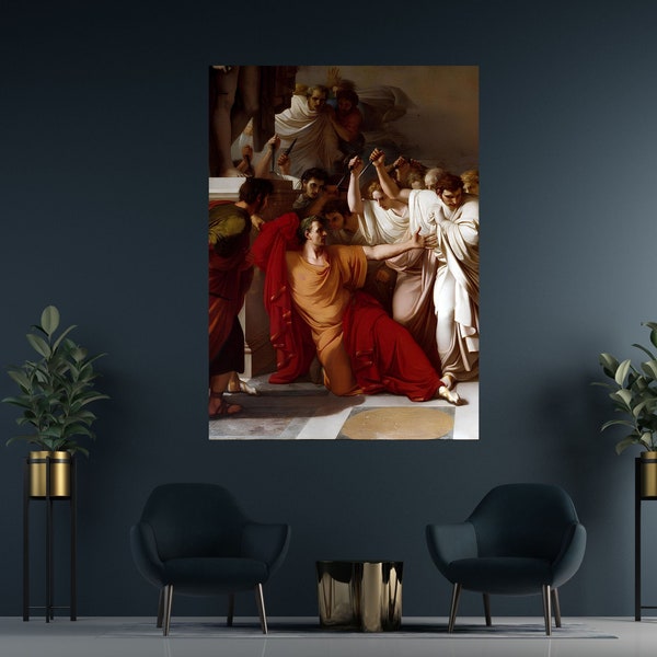 The Death of Julius Caesar by Vincenzo Camuccini  Canvas Wall Art,Julius Caesar Canvas wall art Museum Poster Death of Caesar Canvas Poster,