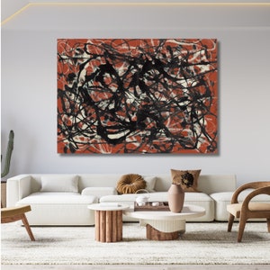 Jackson Pollock Print, Extra Large Canvas Wall Art Pollock Canvas Wall Art Abstract Wall Art Home and Living Room Decor Pollock Convergence