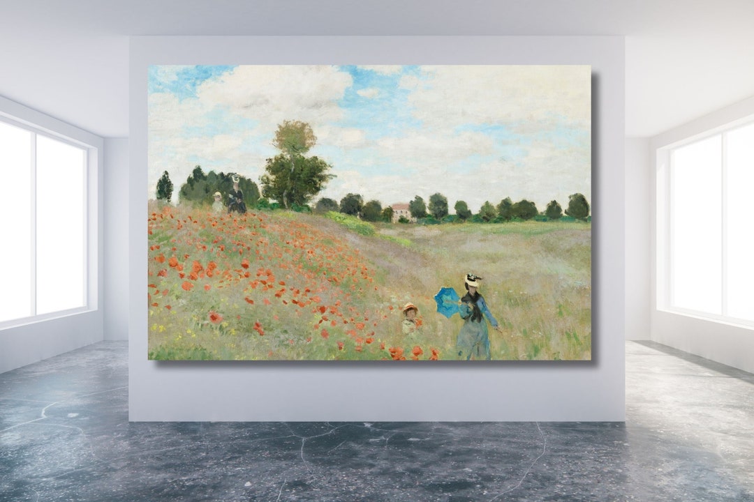 Claude Monet's the Poppy Field Near Argenteuil (1873) Wall Art Claude ...