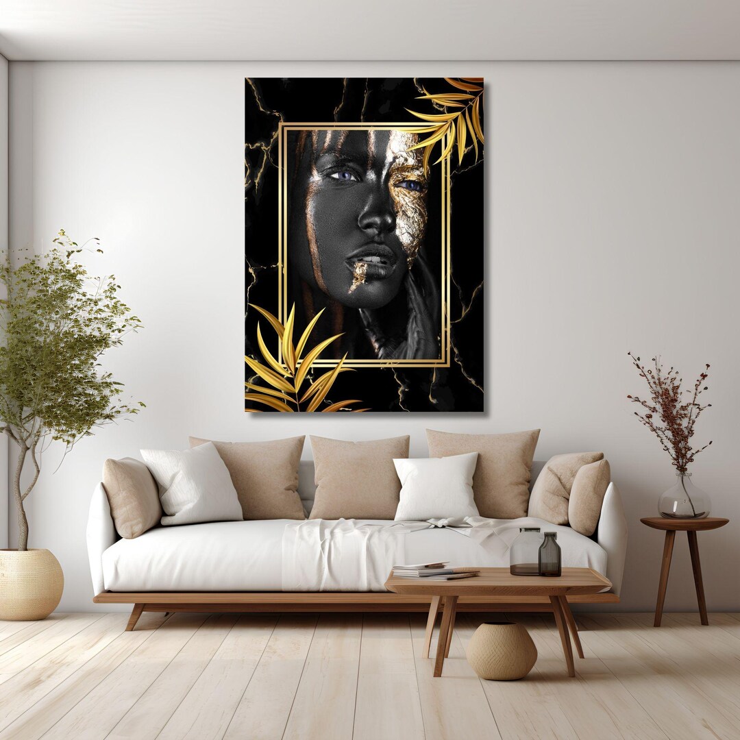 Gold Woman Portrait African Woman, Tired Woman Painting Modernism ...