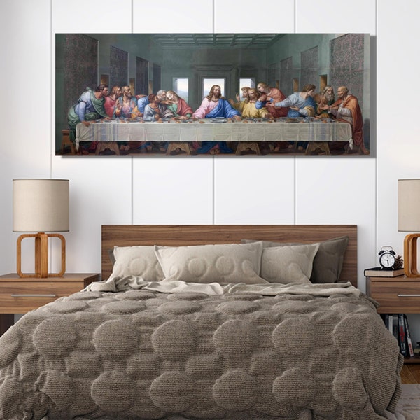 Laatste Avondmaal van Leonardo Da Vinci Canvas Schilderijen aan de muur Posters en Prints Foto's voor Woonkamer Decor Jezus Wall Art Beroemde Kunst