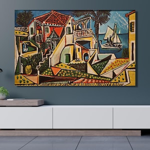Pablo Picasso - Mediterranean Landscape Canvas Wall Art, Classical Art, Modern Fine Art Print Home Decor Wall Art, Living Room Canvas Art