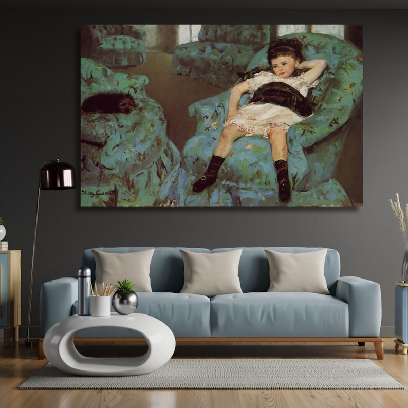 Mary Cassatt Little Girl in a Blue Armchair Wall Art , Little Girl Wall ...