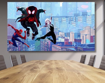 Spider-Man Across the Spider-Verse Movie Canvas Wall Art, Verse Poster 2023 Film, Room Decor, Home Decor, Art Spiderman Mother's day gift