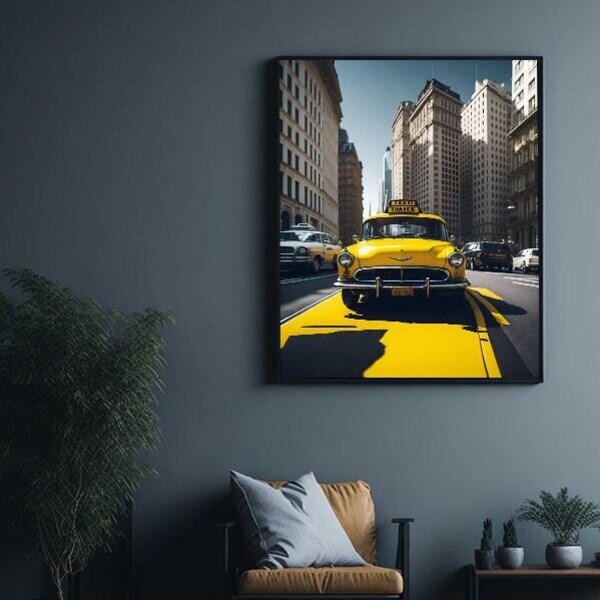 newyork yellow taxi wall art newyork yellow taxi car newyork street poster for newyork yellow taxi home decor