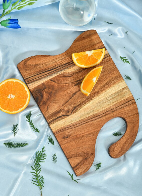 Wooden Kitchen Non-slip Cutting Board Pre-oiled Platter With 