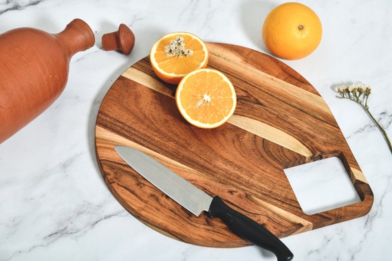 Wooden Kitchen Non-slip Cutting Board Pre-oiled Platter With 