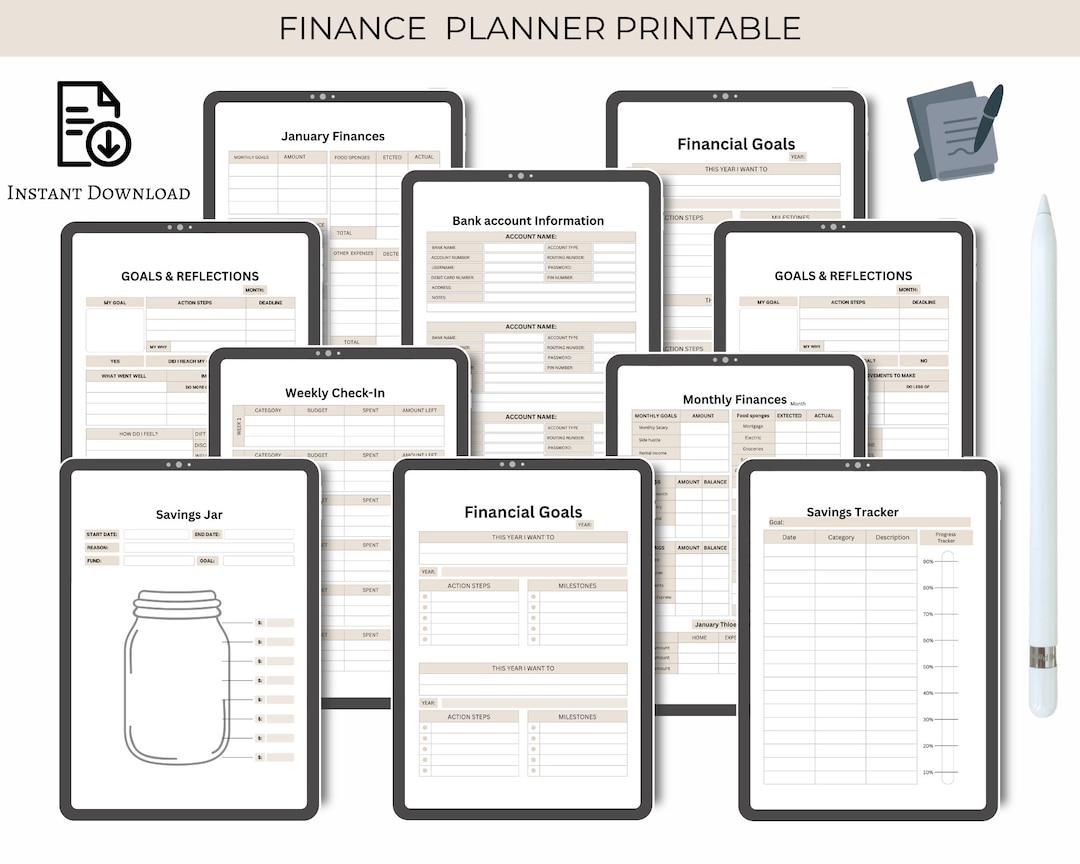 Financial Printable Guide.pdf Finance Printable Planner, Instant Download, PDF, Finance Planner ...