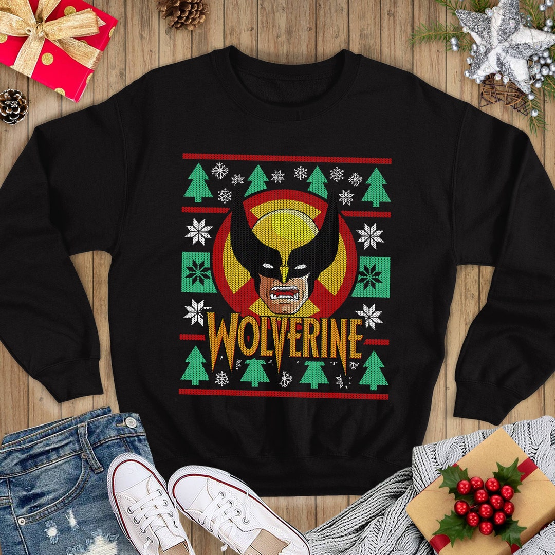 Wolverine Christmas Sweatshirt, Wolverine Ugly Sweater Shirt, Wolverine ...