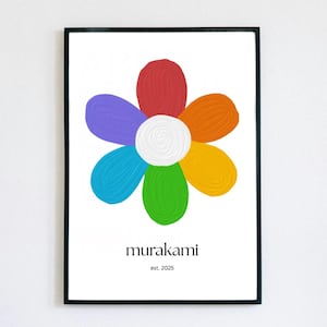 Takashi Murakami Inspired Flower Print, Murakami Smile Flower Poster, Flower Art Print, Murakami Poster, Gifts for him, Gifts for her,Trendy