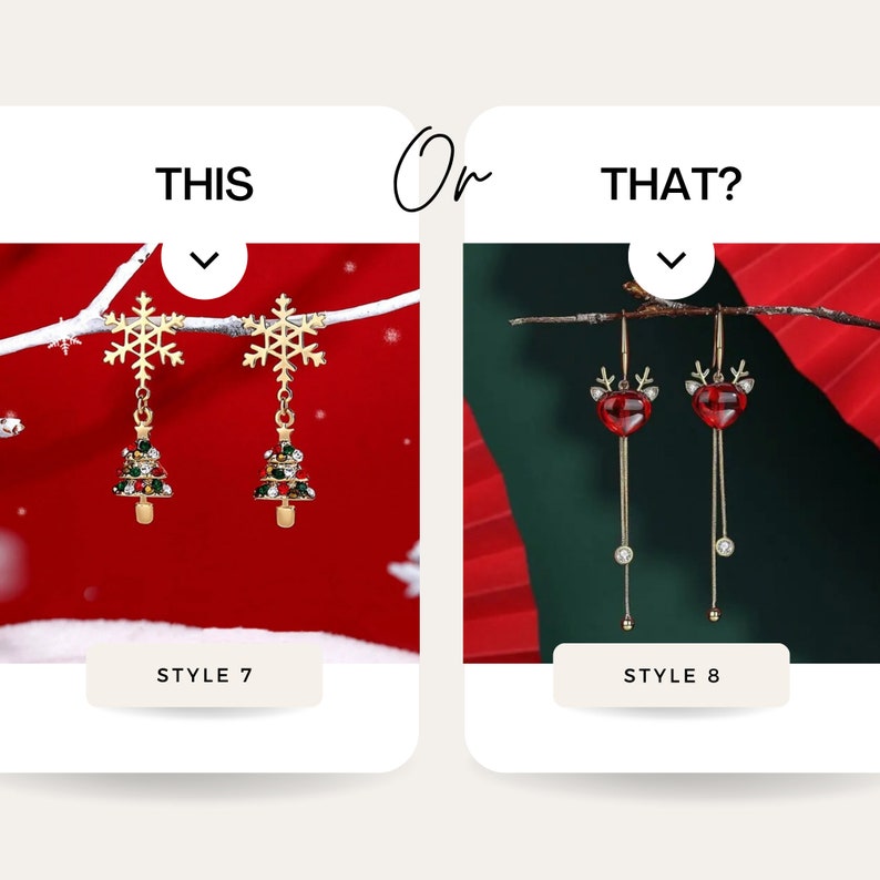 Cute Christmas Earrings Xmas Earrings Christmas Stud Etsy