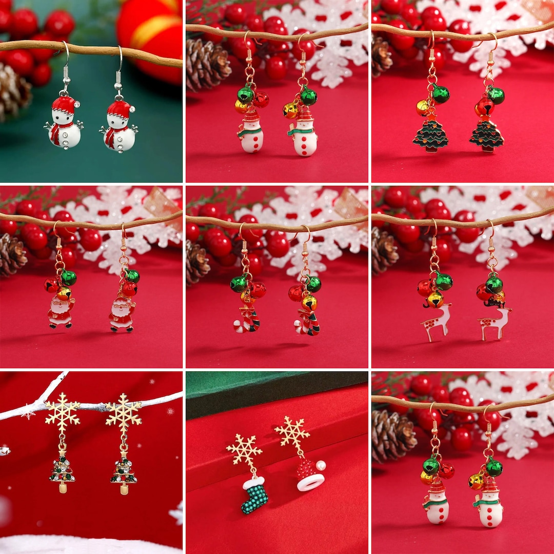 Cute Christmas Earrings Xmas Earrings Christmas Stud Etsy