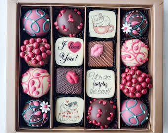 Sexy Love Chocolate box Valentine present Gourmet handmade chocolate with hearts Tasty sweet present Surprise luxury gift set Artisan favor