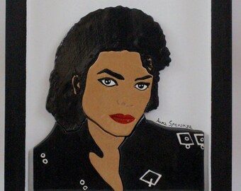 Michael Jackson Portrait Ceramic Music Idol Handmade