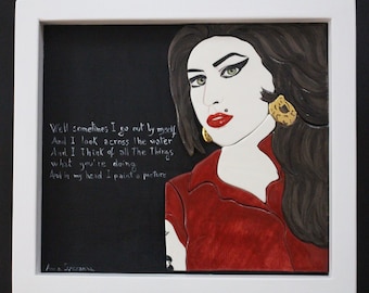 Amy Winehouse Portrait Ceramic Singer Music Star Handmade