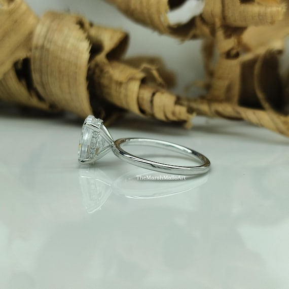 Bague De Fiançailles Art Déco – Diamant Simulé 2 Ct, Plaqué Or Blanc 14k