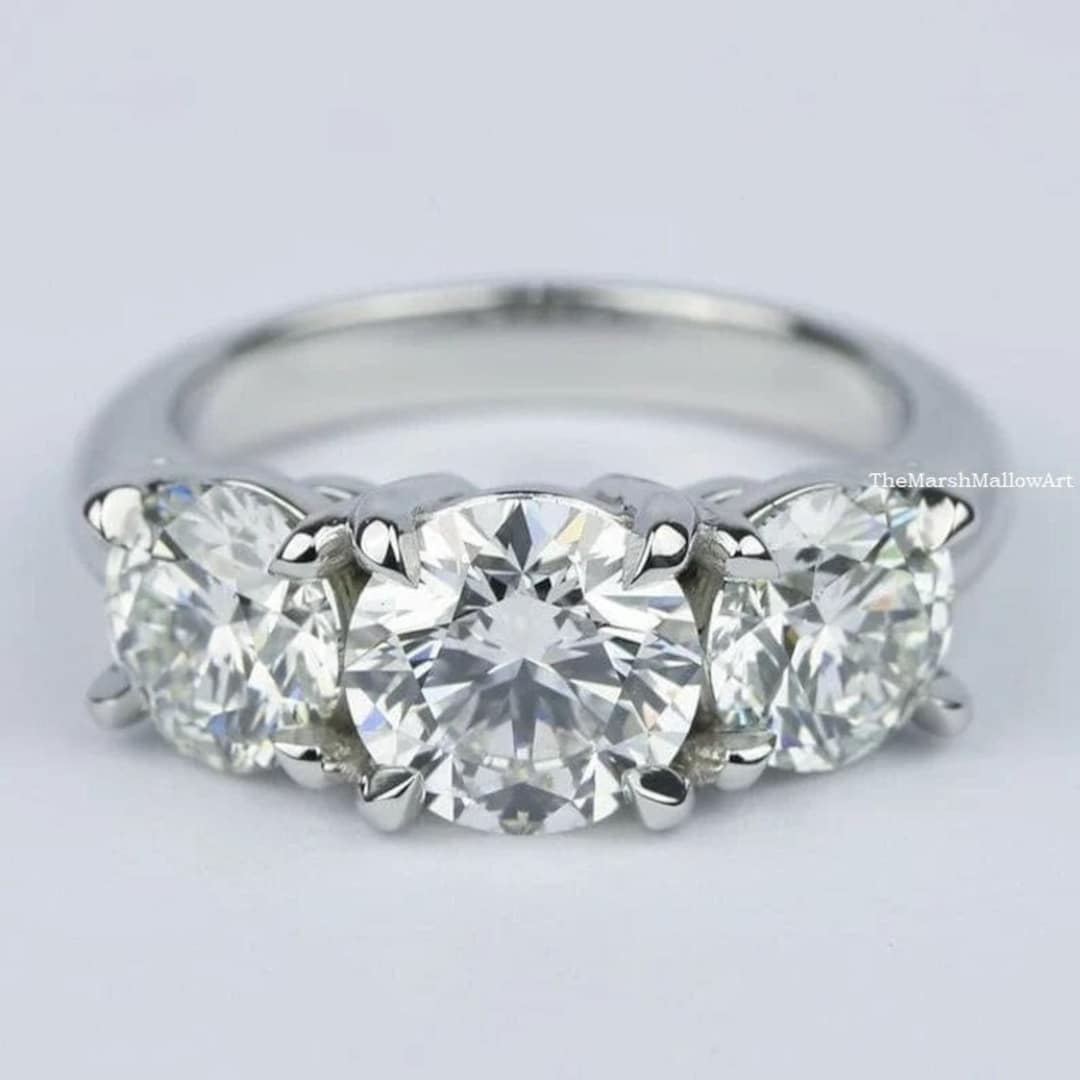 5TCW Brilliant Cut Round Stones Ring / Best Wedding Ring for Her ...