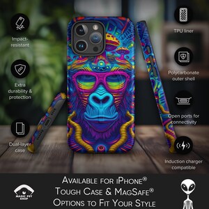 Psychedelic MagSafe® and Tough Case for iPhone® – Dual-Layer Protection, Shock-Absorbing Liner, Vibrant Trippy Art Design Gift #MSC14