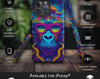 Funda psicodélica para iPhone: Campo de mandala con rayos UV radiantes, superficie de microgamuza, estación de trabajo creativa y para juegos, toque psicodélico decorativo.