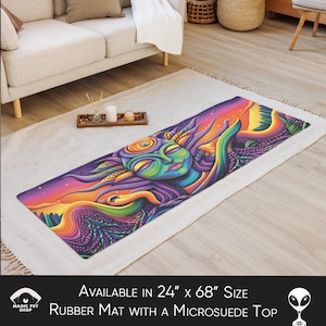 Tappetino da yoga psichedelico: design psichedelico e vibrante, microsuede antiscivolo
