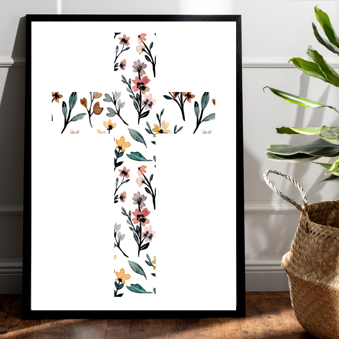 Cross DIGITAL DOWNLOAD, Easter Print. Minimalist Christian Wall Art ...