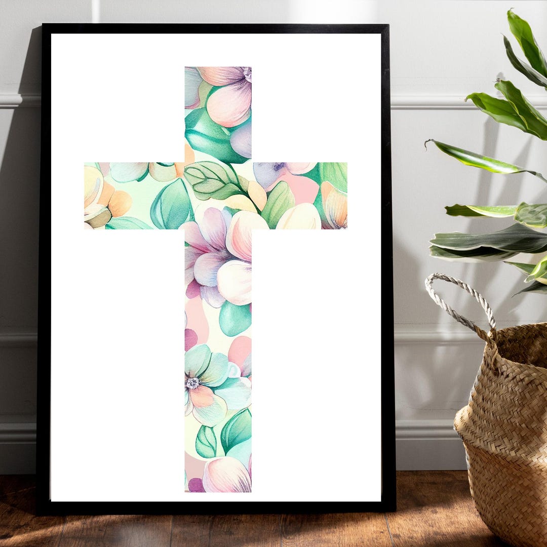 Cross DIGITAL DOWNLOAD, Easter Print. Minimalist Christian Wall Art ...