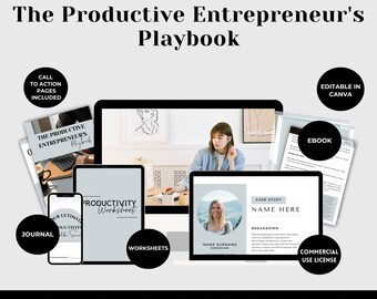Brandable Coaching Programm | The Productive Entrepreneur's Playbook Done For You Workbook, Business Coach, Mindset Coach