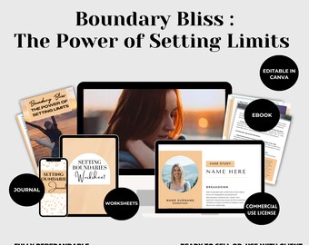 Boundary Bliss: The Power of Setting Limits Done For You Ebook PLR Guide for Boundary Coach, Life Coach boundaries, Mindset Coach