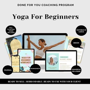 Yoga for Beginners Done For You Coaching Program for Yoga Coaches, Health Coach, Spiritual Coach, Wellness Coach,Life Coach,Lead Magnet