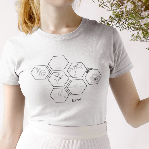 Organic T-Shirt Bzzz!, Biene, Natur Shirt, Vegan, Hummel, Sommer, Frühling, Sonne, Moond, Erde, Planet, Enviroment, Save the Bees