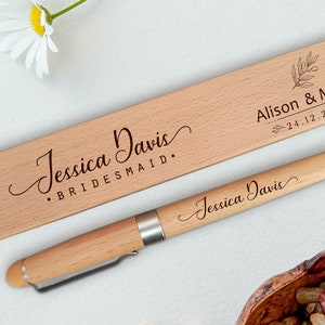Personalized Wooden Pen and Case set- Engraved Ballpoint Pens with Case, Gift Wedding favor, Groomsmen, Bridesmaids Gift stylo personnalisé