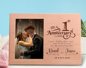 Personalized Anniversary Gift photo on wood Laser Engraved Wooden Plaque for Wedding Gift For Couple