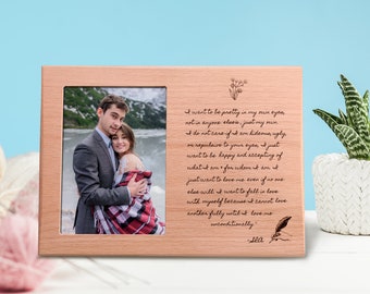 Personalized Engraved Handwriting Picture Frame, Custom Memorial Gift (20x25cm Wood)