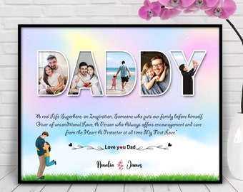 Personalized Dad Photo Collage, Custom Father's Day Gift (Digital Download)