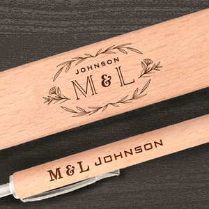 Engraved Wooden Pen and Case: Personalized Ballpoint Pen, Corporate Gift