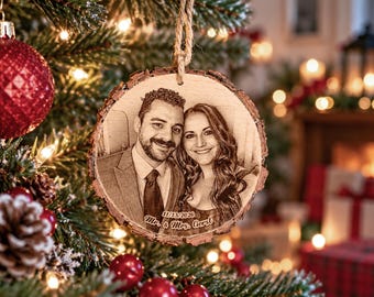 Personalized Christmas Ornament, Custom Picture ornaments, Wooden Rustic Christmas tree Decor