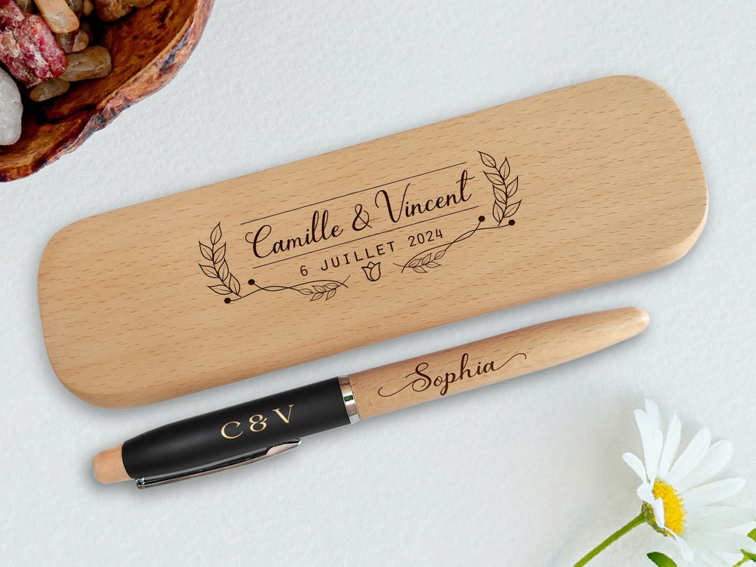 Personalized Wooden Pen With Engraved Case: Custom Ballpoint Pen - Etsy UK