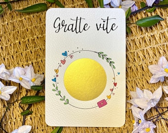 Carte à gratter / Annonce grossesse grands parents / Demande en mariage / Annonce surprise / Personnalisable / Bon pour
