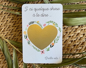 Carte à gratter / Annonce grossesse grands parents / Demande en mariage / Annonce surprise / Personnalisable / Bon pour