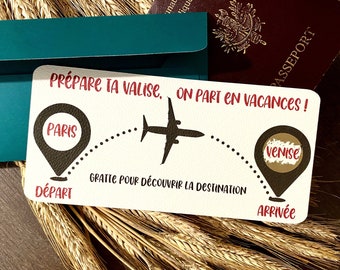 Carte à gratter billet d'avion personnalisable/Carte d'embarquement/Boarding pass