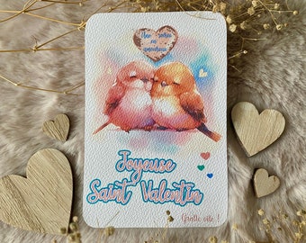 Valentine's Day scratch card, for lovers, couples, bird theme