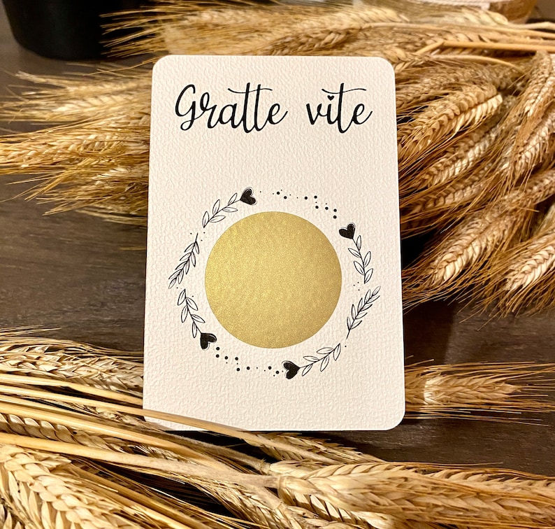 Carte à gratter / Annonce grossesse grands parents / Demande en mariage / Annonce surprise / Personnalisable / Bon pour image 4