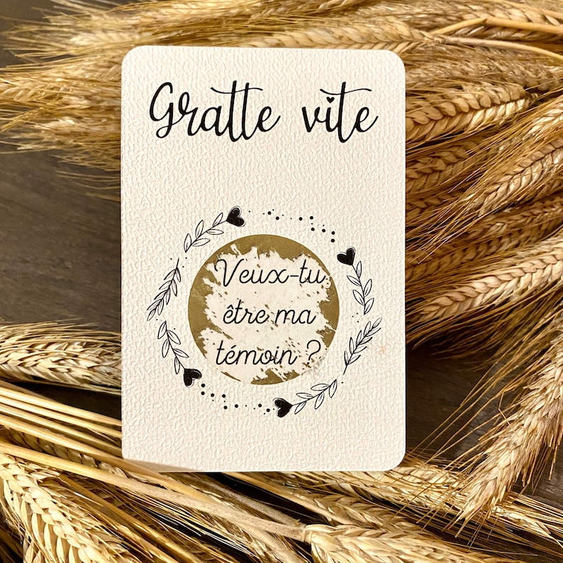 Carte à gratter / Annonce grossesse grands parents / Demande en mariage / Annonce surprise / Personnalisable / Bon pour image 5
