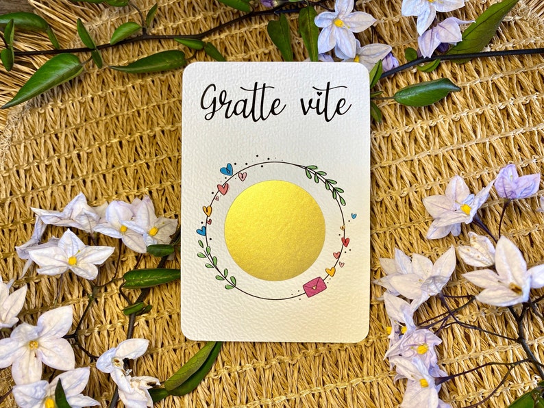 Carte à gratter / Annonce grossesse grands parents / Demande en mariage / Annonce surprise / Personnalisable / Bon pour image 1